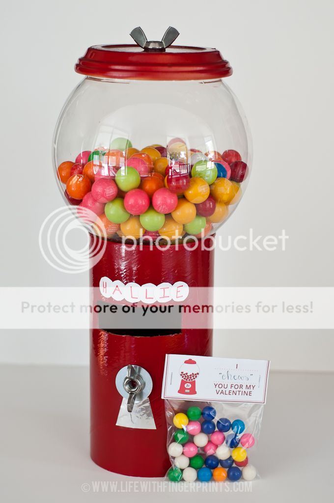 Life with Fingerprints: Homemade Valentine's Day Card; Gumballs