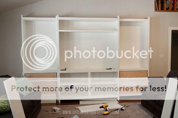 Life with Fingerprints: DIY entertainment Center, Cabinet hinges, drawer slides, drawer fronts